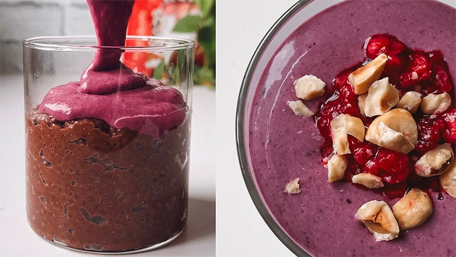 Čoko chia puding z jagodičevjem in MagicRooty-jem