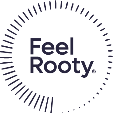 Moder logo podjetja FeelRooty
